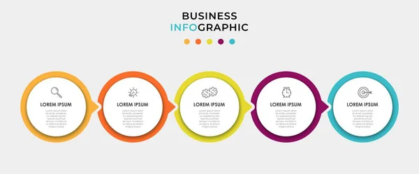 Vector Infographic Circle Label Design Business Template Icons Options Steps — Stock Vector