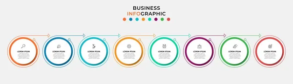 Plantilla Negocio Diseño Vector Infographic Con Iconos Opciones Pasos Puede — Vector de stock