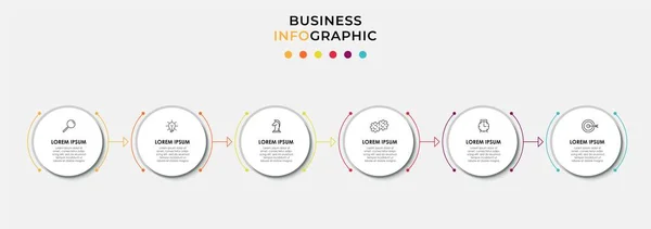 Plantilla Negocio Diseño Vector Infographic Con Iconos Opciones Pasos Puede — Vector de stock