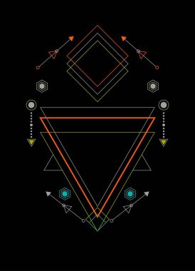 Arka plan için kutsal geometri süsleme vektör tasarımı ögeleri