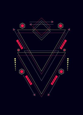 Arka plan için kutsal geometri süsleme vektör tasarımı ögeleri