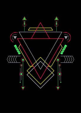 Arka plan için kutsal geometri süsleme vektör tasarımı ögeleri