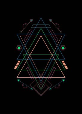 Arka plan için kutsal geometri süsleme vektör tasarımı ögeleri