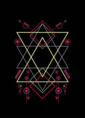 Arka plan için kutsal geometri süsleme vektör tasarımı ögeleri