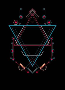 Arka plan için kutsal geometri süsleme vektör tasarımı ögeleri