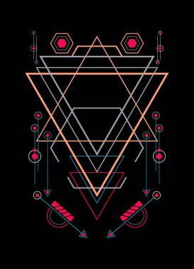 Arka plan için kutsal geometri süsleme vektör tasarımı ögeleri