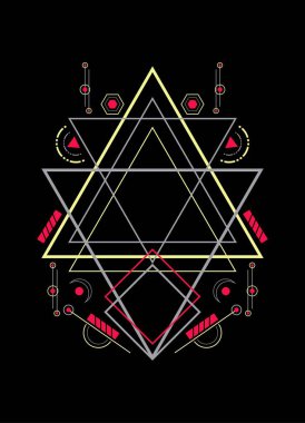 Arka plan için kutsal geometri süsleme vektör tasarımı ögeleri