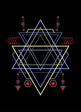 Arka plan için kutsal geometri süsleme vektör tasarımı ögeleri