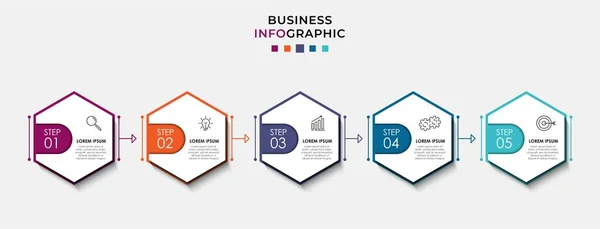 Modèle Entreprise Conception Infographie Vectorielle Avec Des Icônes Options Étapes — Image vectorielle