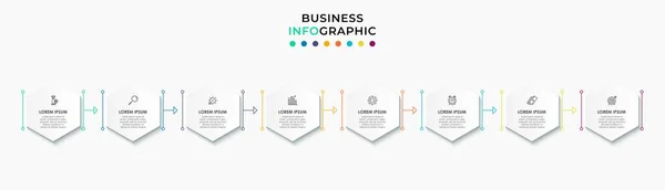 Plantilla Negocio Diseño Vector Infographic Con Iconos Opciones Pasos Puede — Vector de stock