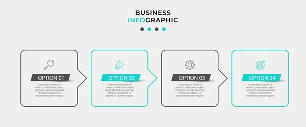 Vector Infographic Design Business Template Mit Symbolen Und Optionen Oder — Stockvektor