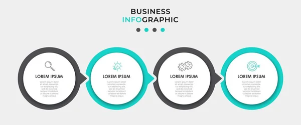 Vector Infographic Design Business Template Mit Symbolen Und Optionen Oder — Stockvektor