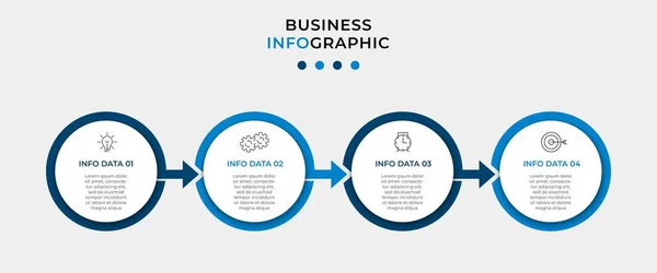 Business Infographic Design Template Vector 아이콘 프로세스 다이어그램 프레젠테이션 워크플로 — 스톡 벡터