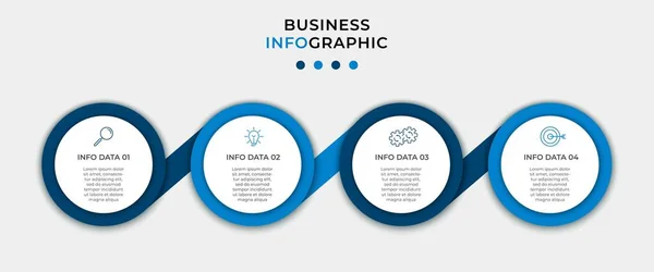 Business Infographic Design Template Vector 아이콘 프로세스 다이어그램 프레젠테이션 워크플로 — 스톡 벡터