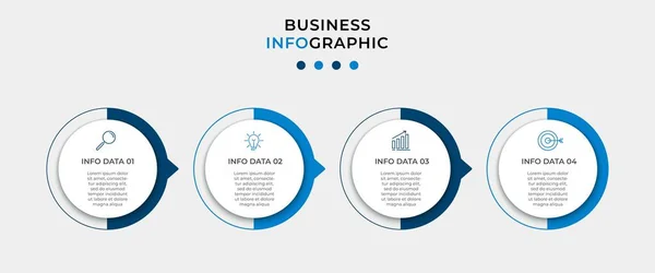 Business Infographic Design Template Διάνυσμα Εικονίδια Και Επιλογές Βήματα Μπορεί — Διανυσματικό Αρχείο