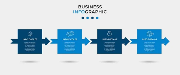 Business Infographic Design Template Διάνυσμα Εικονίδια Και Επιλογές Βήματα Μπορεί — Διανυσματικό Αρχείο