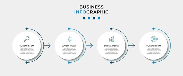 Business Infographic Design Template Vector 아이콘 프로세스 다이어그램 프레젠테이션 워크플로 — 스톡 벡터