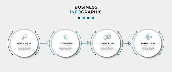 Modello Design Infografico Aziendale Vettore Con Icone Opzioni Passaggi Può — Vettoriale Stock