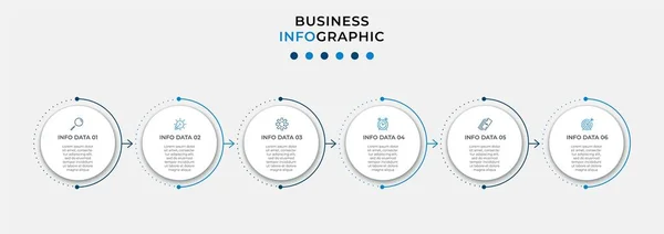 Ελάχιστο Πρότυπο Business Infographics Χρονολόγιο Βήματα Επιλογές Και Εικονίδια Μάρκετινγκ — Διανυσματικό Αρχείο