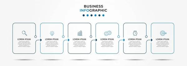 Plantilla Negocio Diseño Vector Infographic Con Iconos Opciones Pasos Puede — Vector de stock