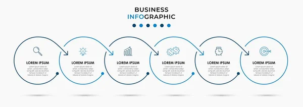 Vector Infographic Design Business Template Mit Symbolen Und Optionen Oder — Stockvektor