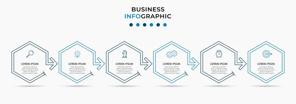 Vector Infographic Design Business Template Mit Symbolen Und Optionen Oder — Stockvektor