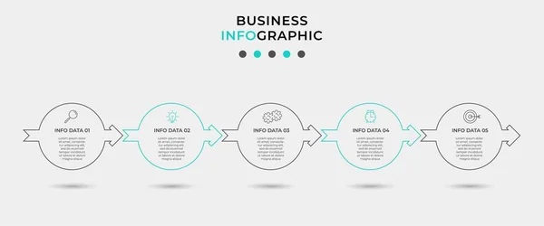 Vector Infographic Design Business Template Mit Symbolen Und Optionen Oder — Stockvektor