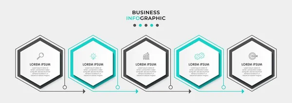 Vector Infographic Design Business Template Icons Options Steps Może Być — Wektor stockowy