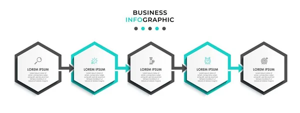 Vector Infographic Design Business Template Mit Symbolen Und Optionen Oder — Stockvektor