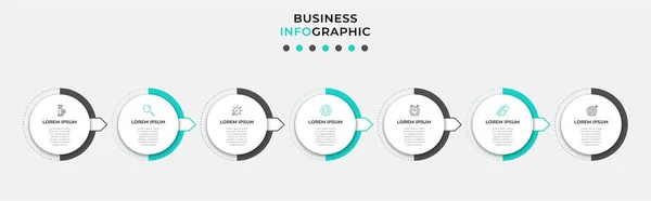 Vector Infographic 디자인 비즈니스 템플릿에는 아이콘 프로세스 다이어그램 프레젠테이션 워크플로 — 스톡 벡터