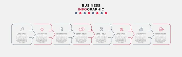 Vector Infographic Design Business 템플릿은 아이콘 프로세스 다이어그램 프레젠테이션 워크플로 — 스톡 벡터