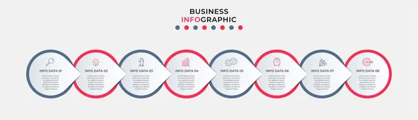 Vector Infographic Design Business Template Mit Symbolen Und Optionen Oder — Stockvektor