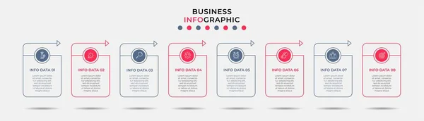 Vector Infographic Design Business 템플릿은 아이콘 프로세스 다이어그램 프레젠테이션 워크플로 — 스톡 벡터