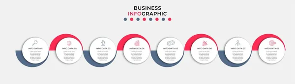 Vector Infographic Design Business Template Mit Symbolen Und Optionen Oder — Stockvektor