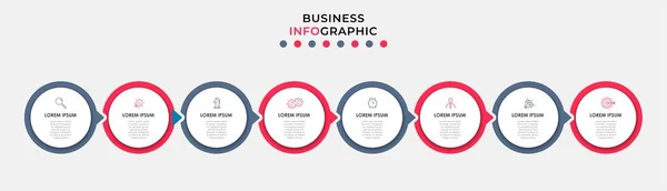 Vector Infographic Design Business Template Icons Options Steps Może Być — Wektor stockowy
