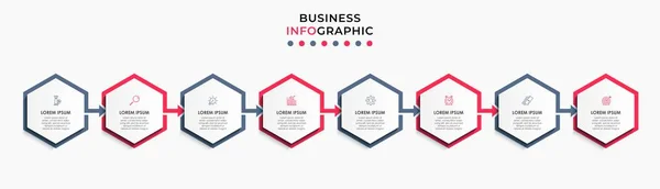 Vector Infographic Design Business 템플릿은 아이콘 프로세스 다이어그램 프레젠테이션 워크플로 — 스톡 벡터