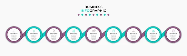 Vector Infographic Design Illustration Business Template 아이콘 포함되어 프로세스 다이어그램 — 스톡 벡터