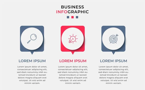 Vector Infographic Design Business Template Mit Symbolen Und Optionen Oder — Stockvektor