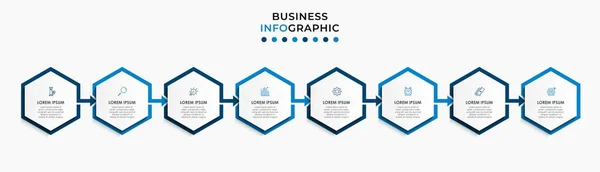 Vector Infographic Design Illustration Business Template 아이콘 포함되어 프로세스 다이어그램 — 스톡 벡터