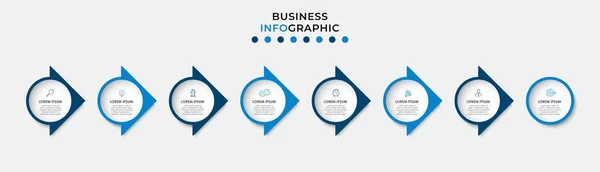 Vector Infographic Design Illustration Business Template 아이콘 포함되어 프로세스 다이어그램 — 스톡 벡터