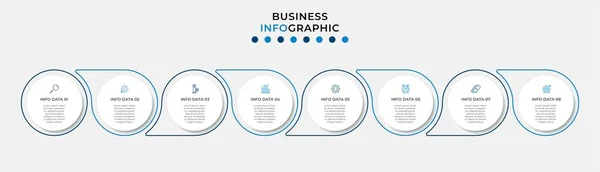 Vector Infographic Design Illustration Business Template 아이콘 포함되어 프로세스 다이어그램 — 스톡 벡터