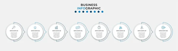 Vector Infographic Design Illustration Business Template 아이콘 포함되어 프로세스 다이어그램 — 스톡 벡터