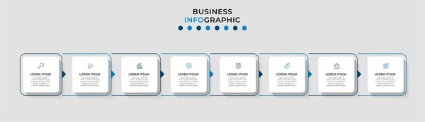 Vector Infographic Design Illustration Business Template 아이콘 포함되어 프로세스 다이어그램 — 스톡 벡터