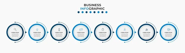 Vector Infographic Design Illustration Business Template 아이콘 포함되어 프로세스 다이어그램 — 스톡 벡터