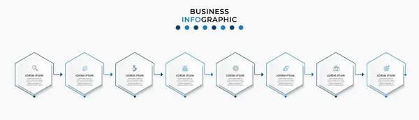 Vector Infographic Design Illustration Business Template 아이콘 포함되어 프로세스 다이어그램 — 스톡 벡터