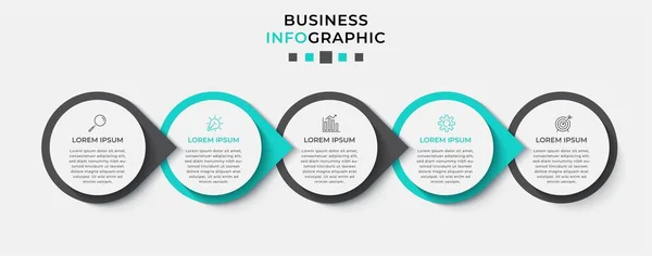 Vector Infographic Design Business Template Mit Symbolen Und Optionen Oder — Stockvektor