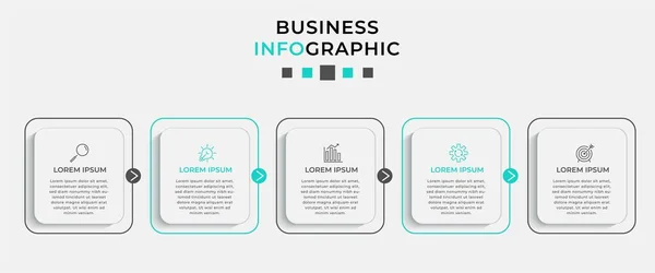 Plantilla Negocio Diseño Infografía Vectorial Con Iconos Opciones Pasos Puede — Archivo Imágenes Vectoriales