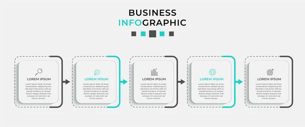 Modello Business Progettazione Infografica Vettoriale Con Icone Opzioni Passaggi Può — Vettoriale Stock