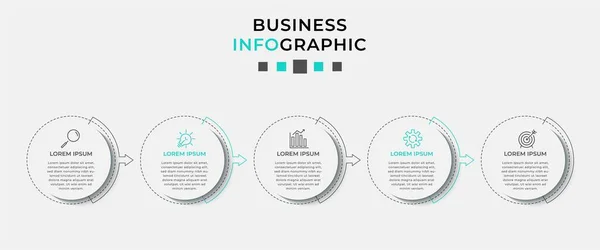 Vector Infographic Tasarım Şablonu Simgeleri Seçenek Veya Adımla Şlem Şeması — Stok Vektör