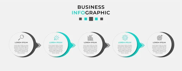 Vector Infographic Design Business Template Icons Options Steps Can Used — Stock Vector